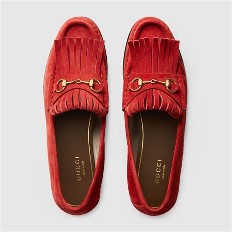 gucci suede loafer|gucci fringe loafer.